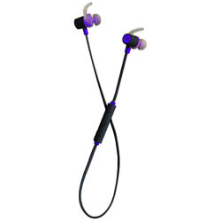 KitSound Outrun Bluetooth Wireless In-Ear Headphones with Mic/Remote Purple